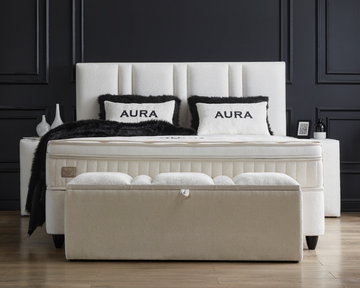 Opberg Boxspring Aura Wit - Bedworld B.V.