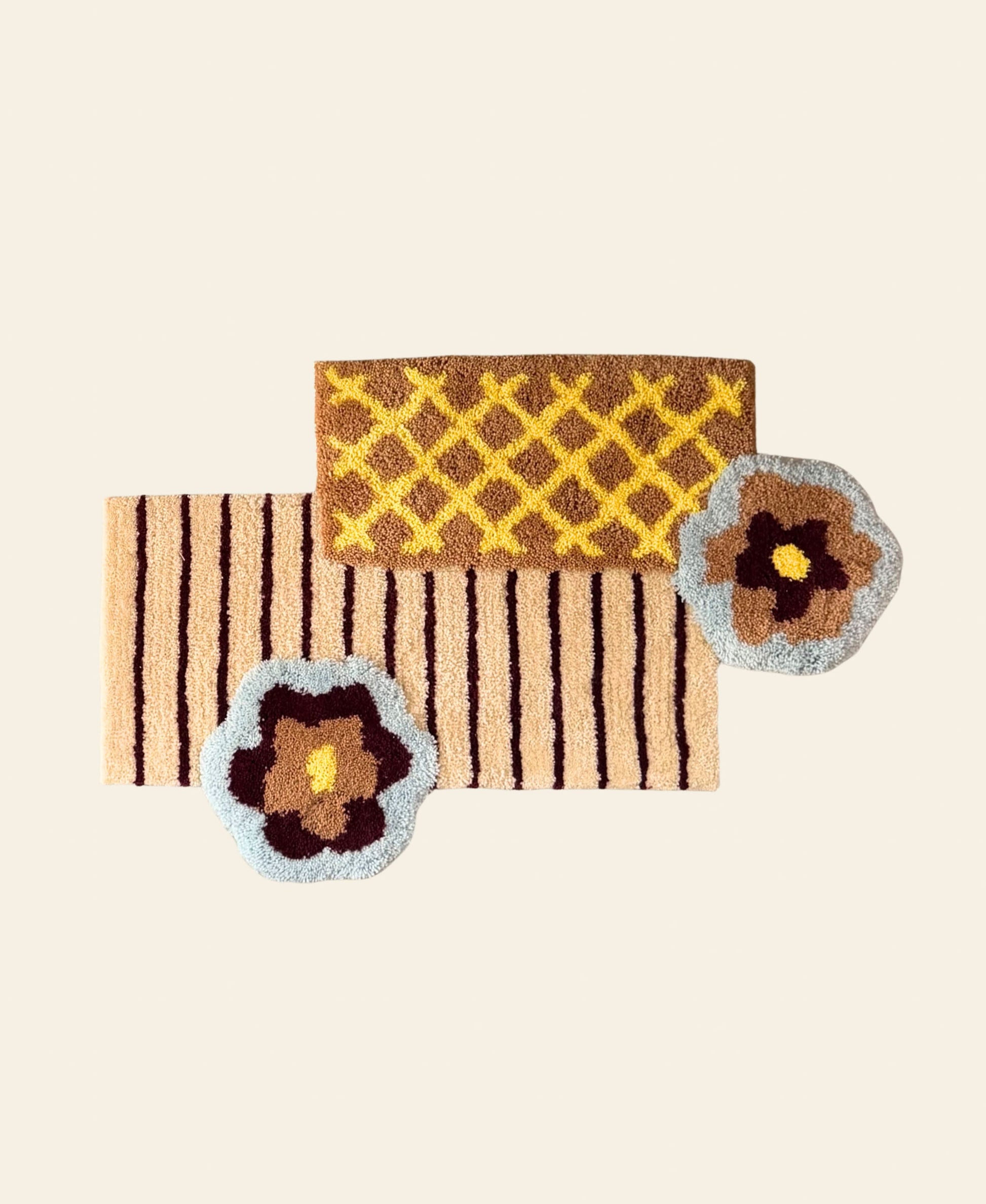 Ordinary Daily Design Deconstructed Flower Rug Blue