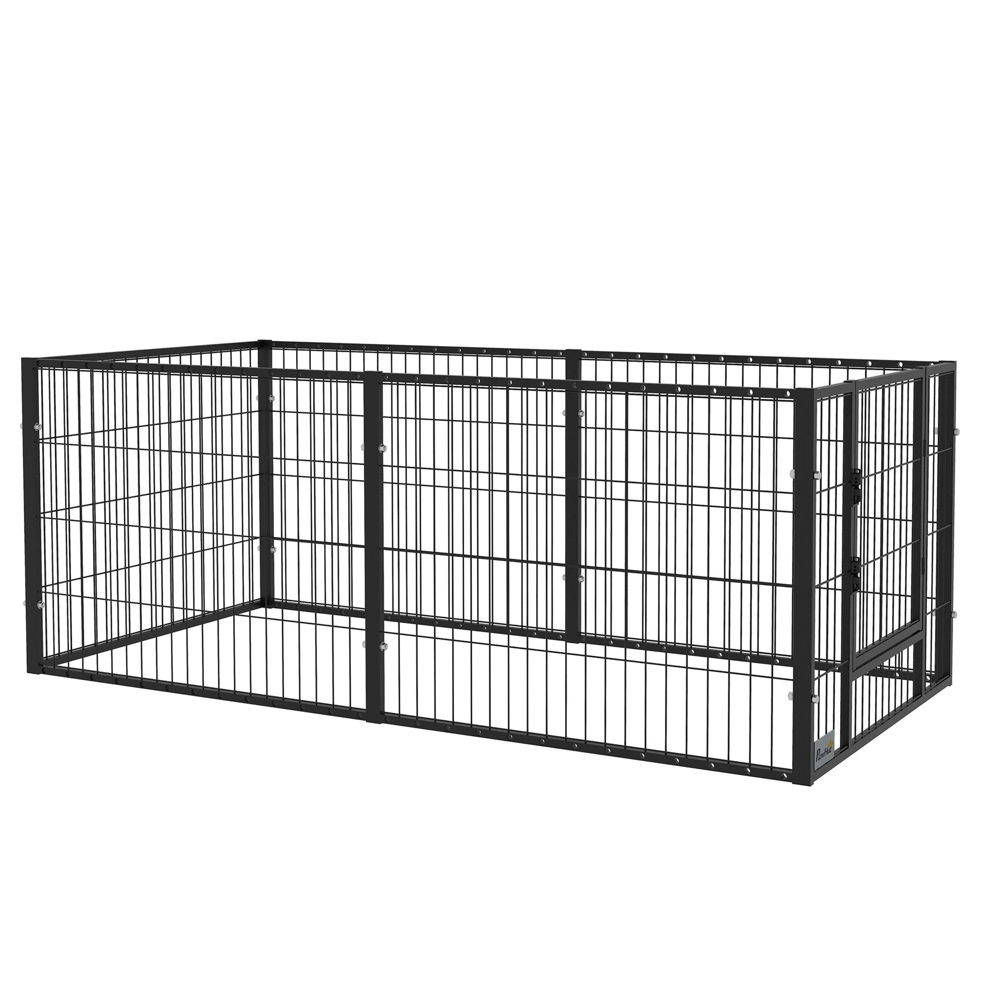 Heavy Duty Pet Playpen 6-Panel - Adjustable 82.5-150 cm Length Dog Exercise Pen, 61 cm Height - Ideal for Small Breed Dogs, Indoor & Outdoor Use