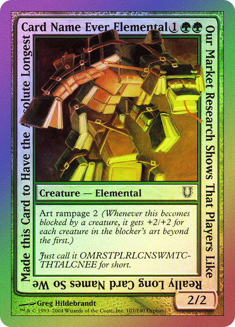 Our Market Research Shows That Players Like Really Long Card Names So We  Made this Card to Have the Absolute Longest Card Name Ever Elemental |  Unhinged