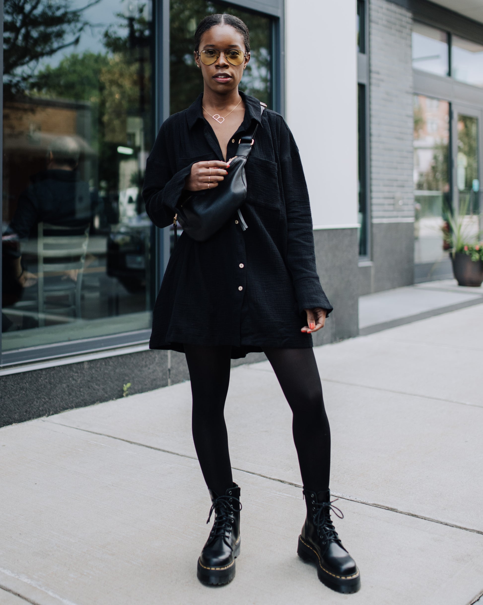 How to Wear Tights with a Dress and Boots