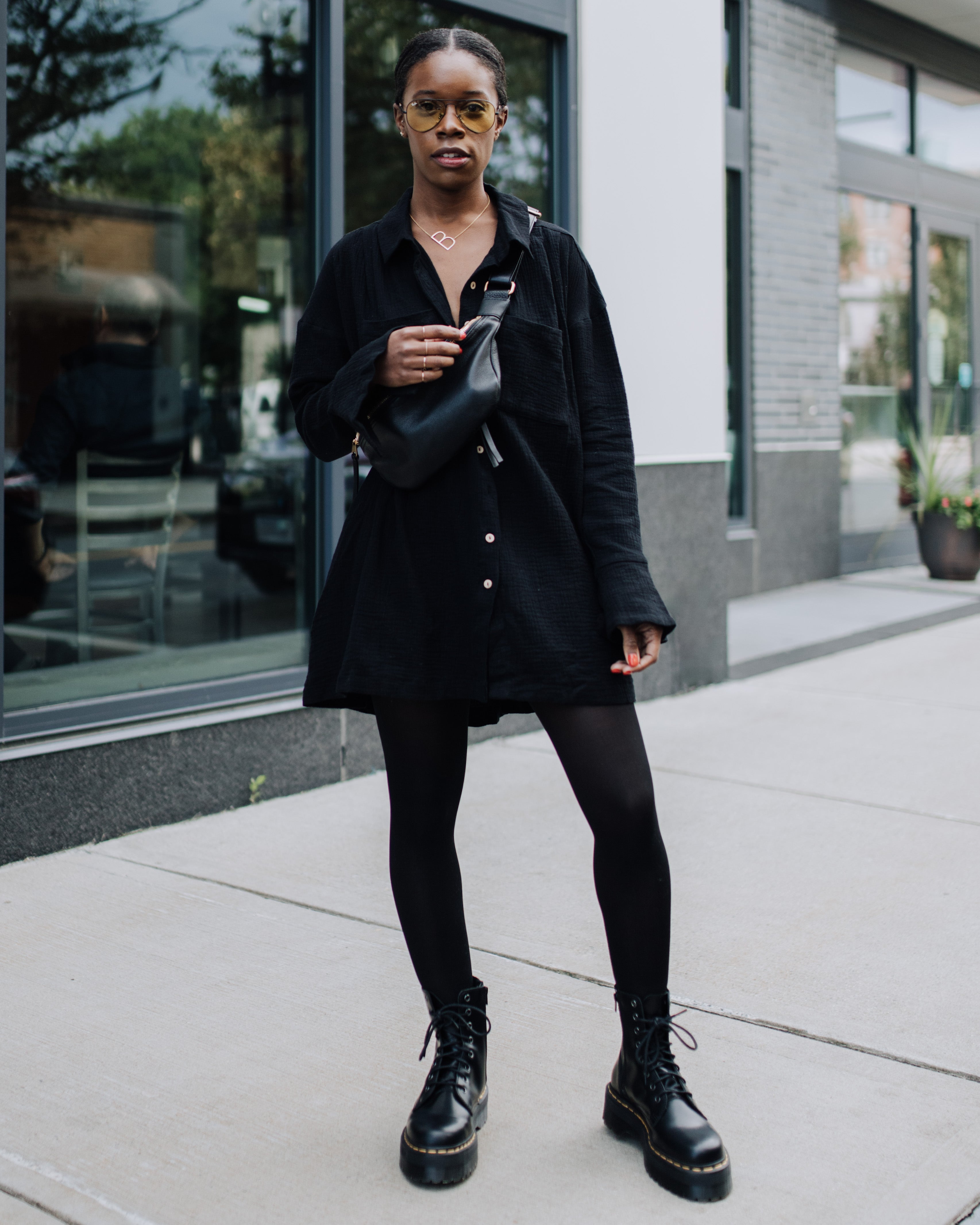How to Wear Tights with a Dress and Boots
