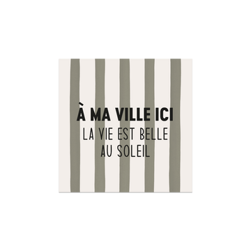 Lot de 6 dessous de verre vinyle personnalisés La vie est belle Kaki