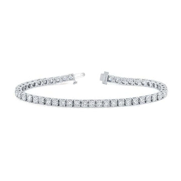 7 Carat Moissanite Tennis Bracelet in a classic prong setting with sparkling diamonds.