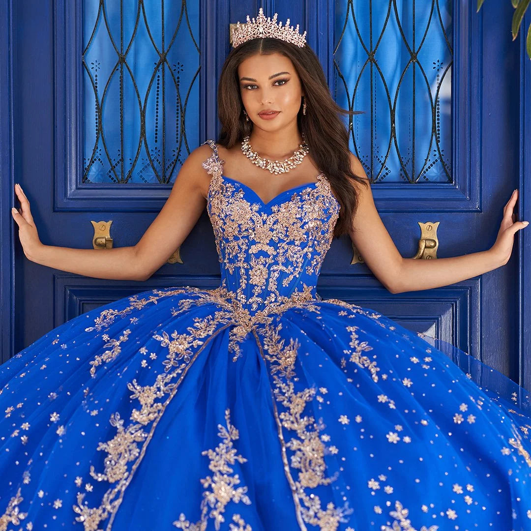 Royal Blue And White Quince Dress Wedding Gown Prom Royal Blue And White Quinceanera Dresses