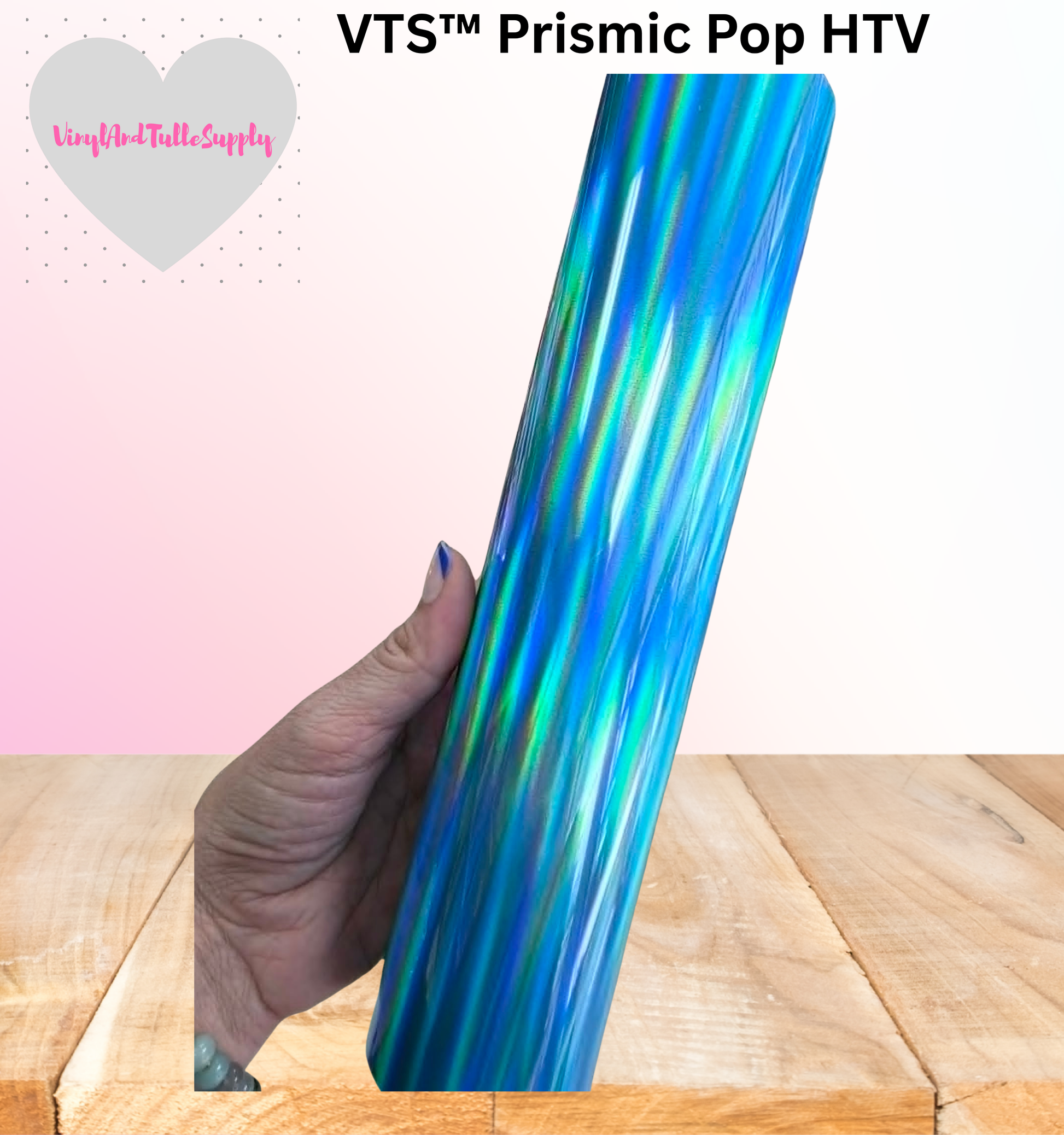VTS™ Prismic Pop HTV | 3D Holographic Heat Transfer Vinyl - Sky Blue