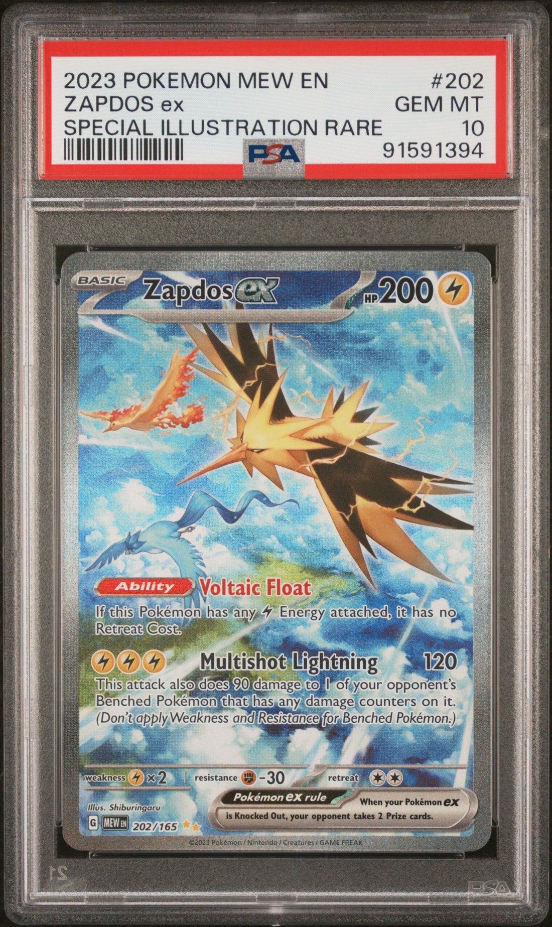 PSA 10 Zapdos ex 151 SAR (Graded Card)