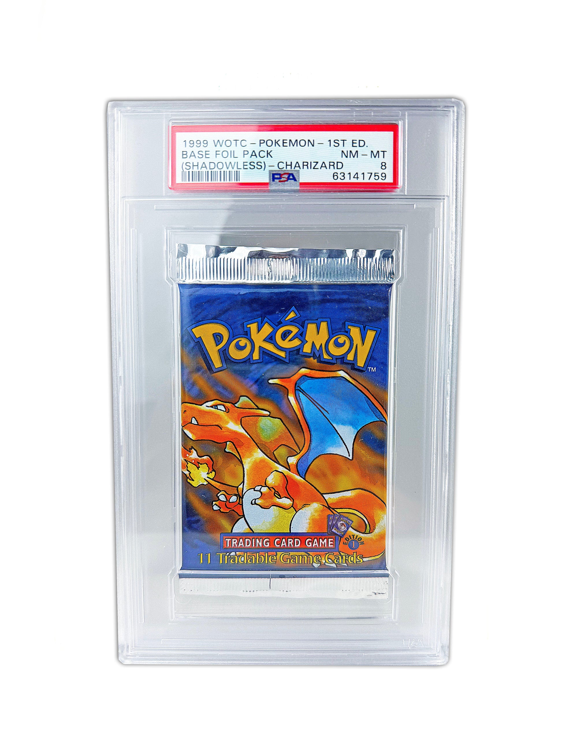 PSA 8 1999 1st Edition Shadowless Base Charizard Pack