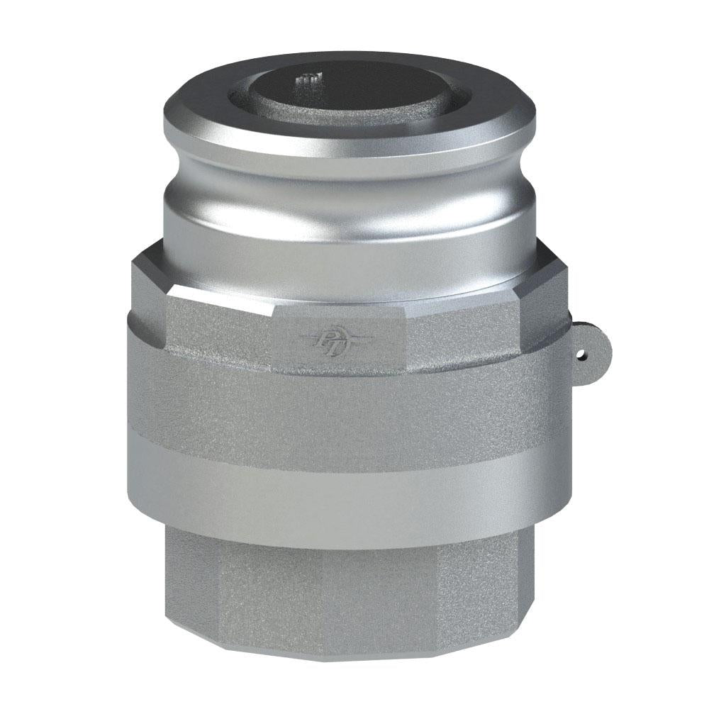 40001530V (MD15A) by PT-Coupling | MAXI-DRY® Dry Disconnect Adapter | 1-1/2"Adapter x 1-1/2" Female NPT | Aluminum | Viton Seal