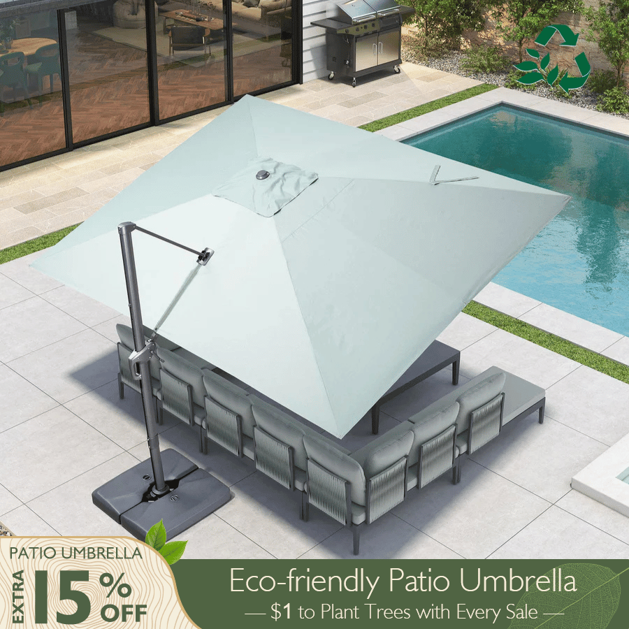 PURPLE LEAF Eco-friendly Affordable Patio Umbrella UV Resistant Sustainable Yard Umbrellas