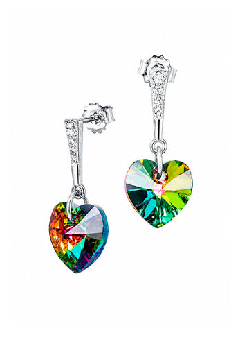 Aros Romance Plata 925 Cristal Swarovski® Vitral Medium