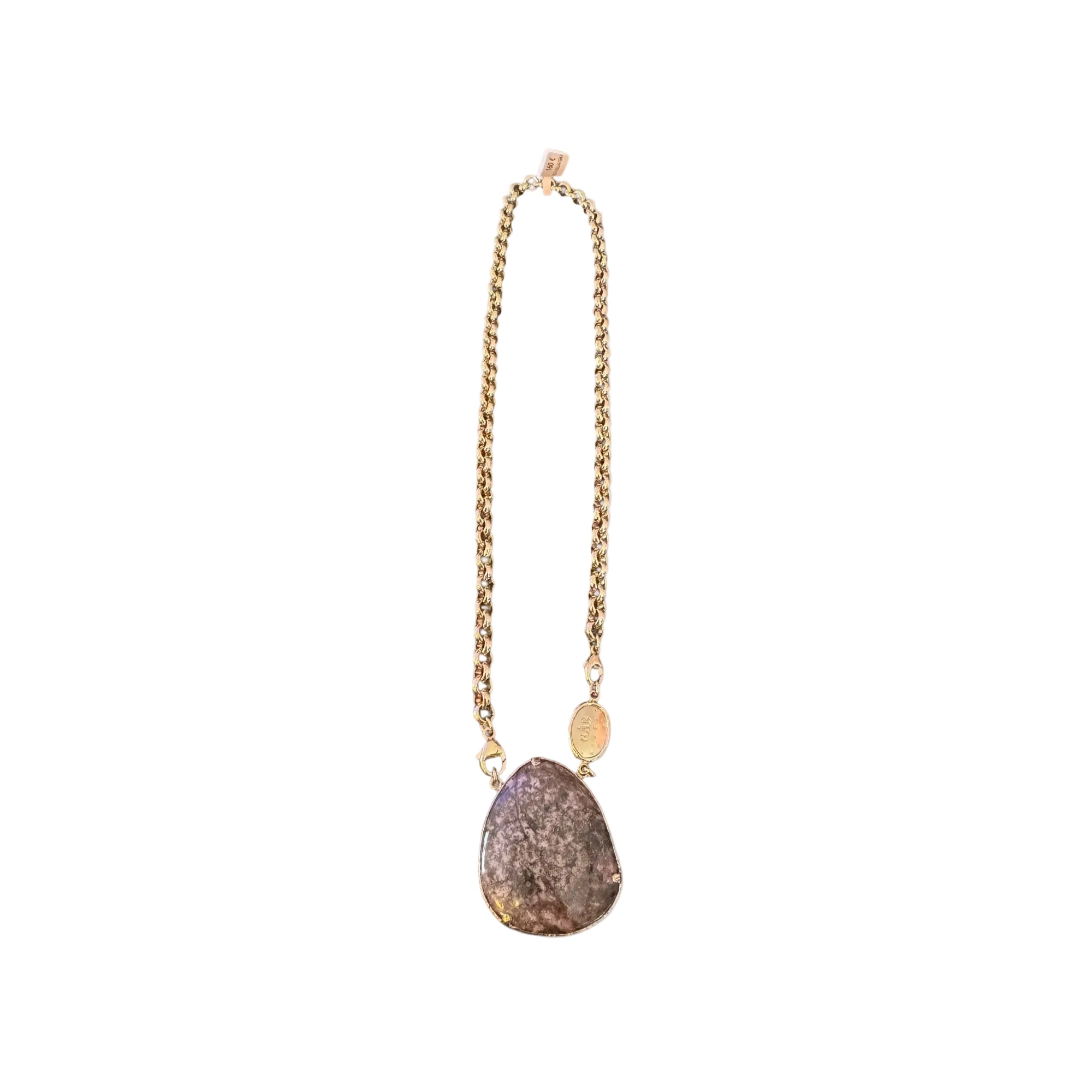 GAS BIJOUX - Collier BILLY SILIA grand modèle doré à l'or fin - Rhonodite