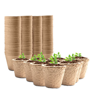 96-pack biodegradable fibre plant pots 5x6cm – eco seedling starter pots