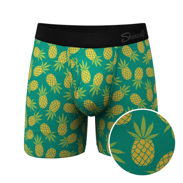 The Pineapple Express | Pineapple Ball Hammock® Pouch Underwear With Fly - Shinesty