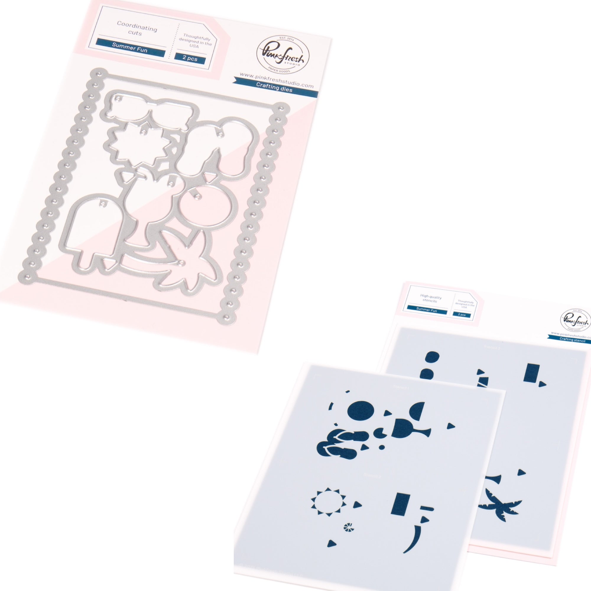 Pinkfresh Studio Summer Fun Dies And Stencils Bundle