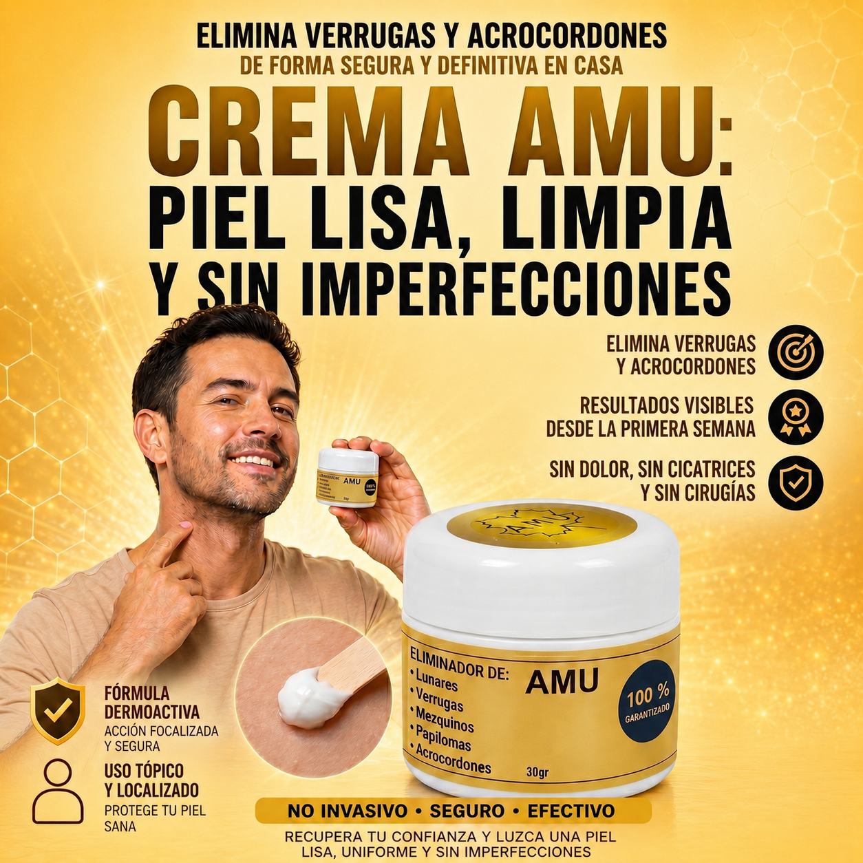 Crema AMU Anti-Verrugas | Piel Lisa y Sin Imperfecciones