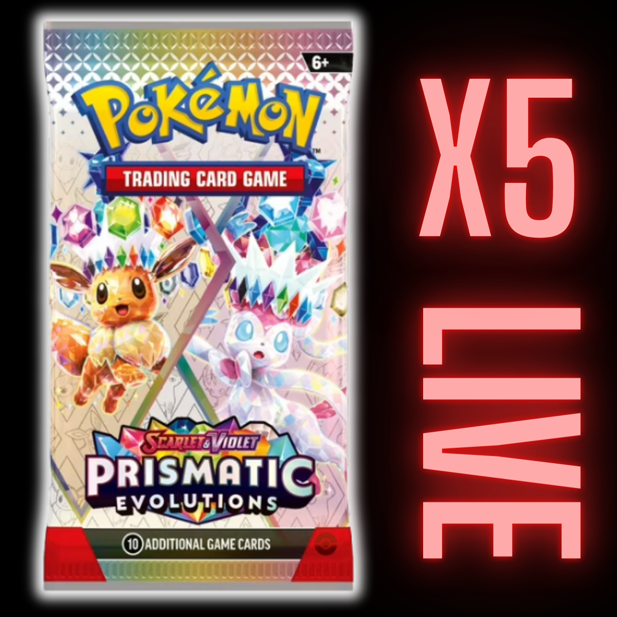 Prismatic Evolutions Booster Pack x 5 (LIVE)