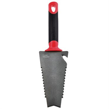Radius Root Slayer Trowel with serrated blade and red ergonomic handle