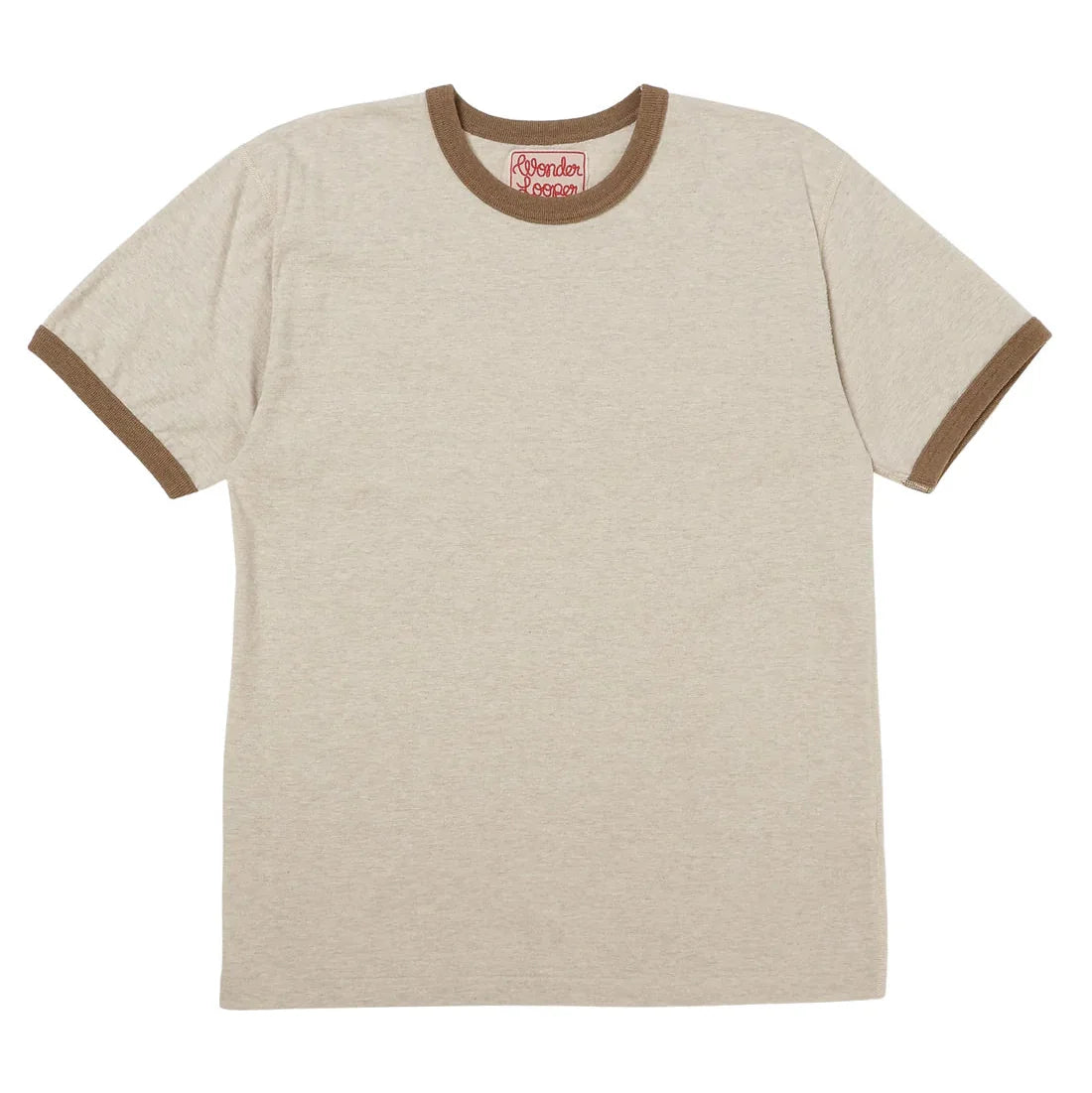 Recycled Cotton Foxfibre Ringer T - Stone by Wonder Looper