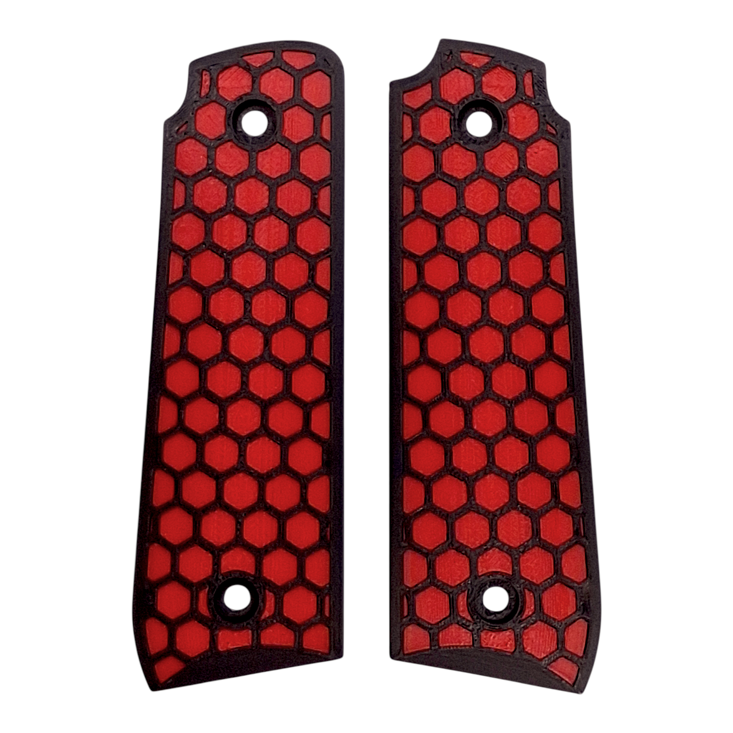 Red & Black Honeycomb Printed Ruger Mark IV 22/45 Grips