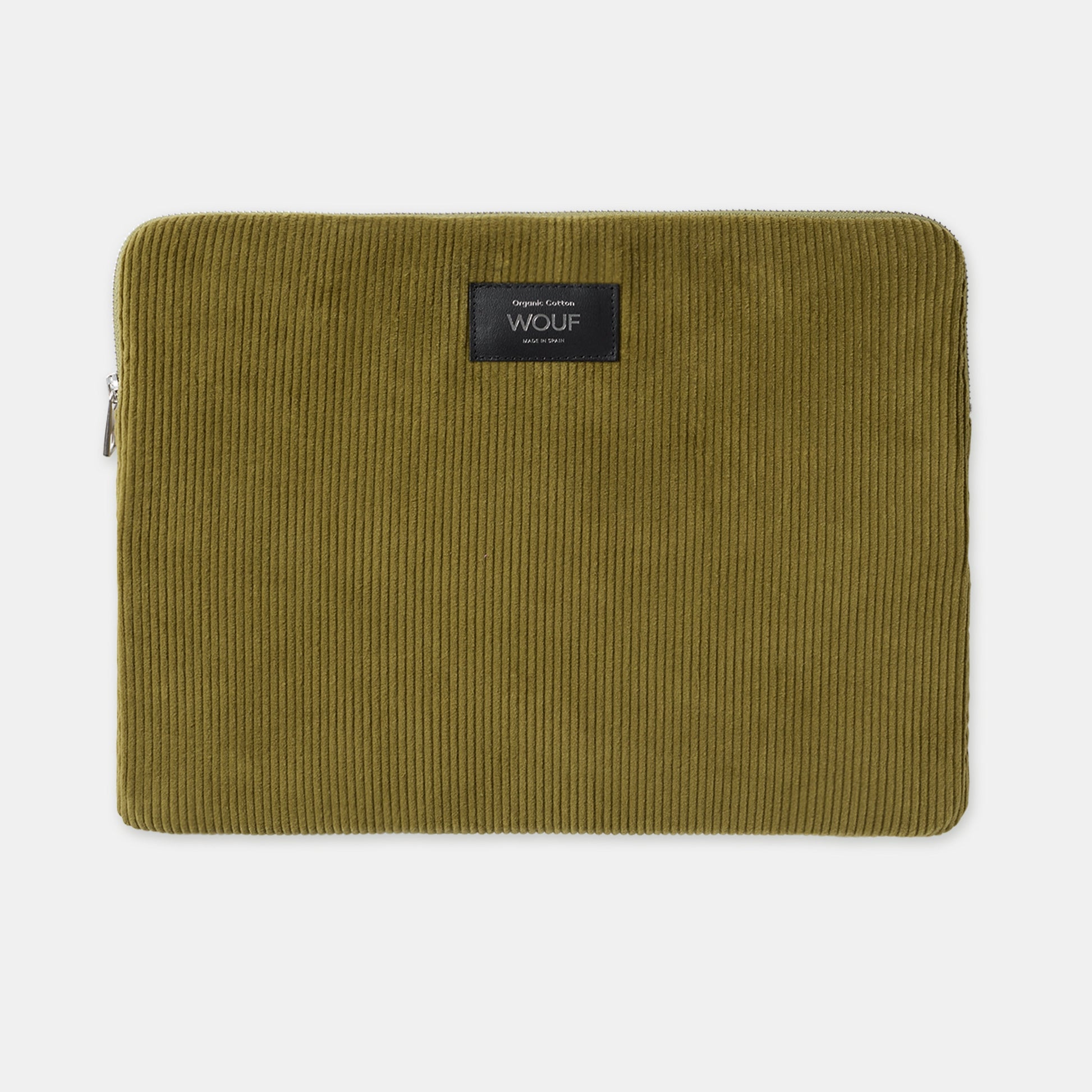 HousHousse pour ordinateur - Mac book air 13 et 14 pouces Velour - Olive - Wouf
