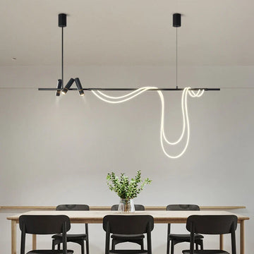 Modern long minimalist led pendant light for interiors