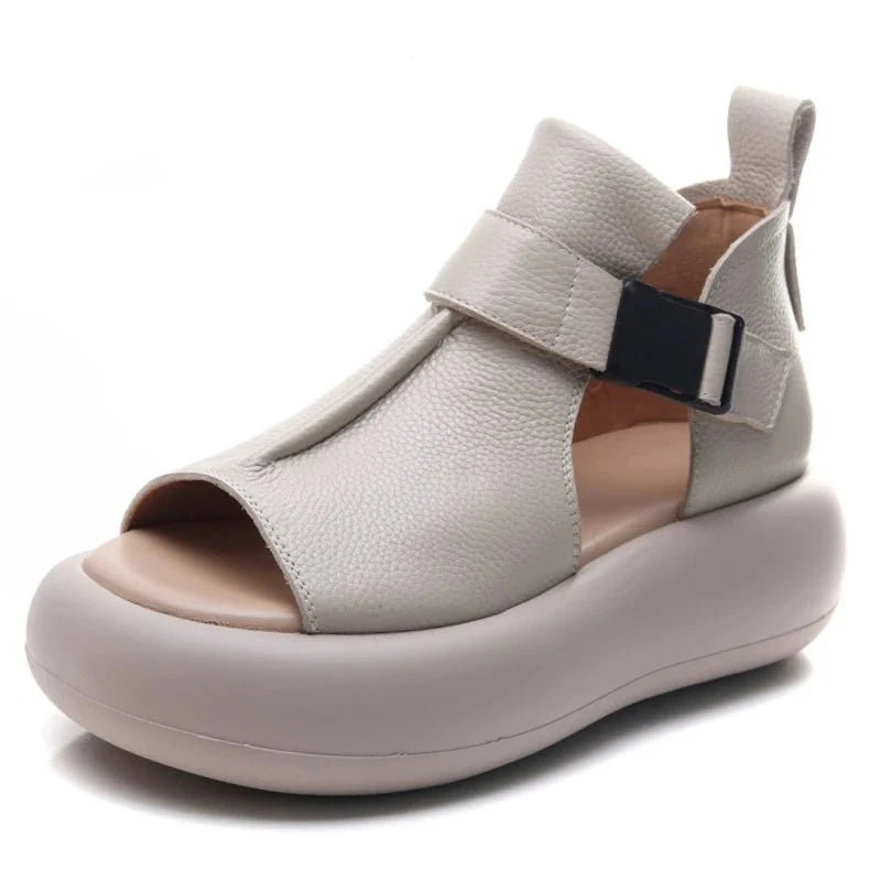 Leather Wedge Sandals
