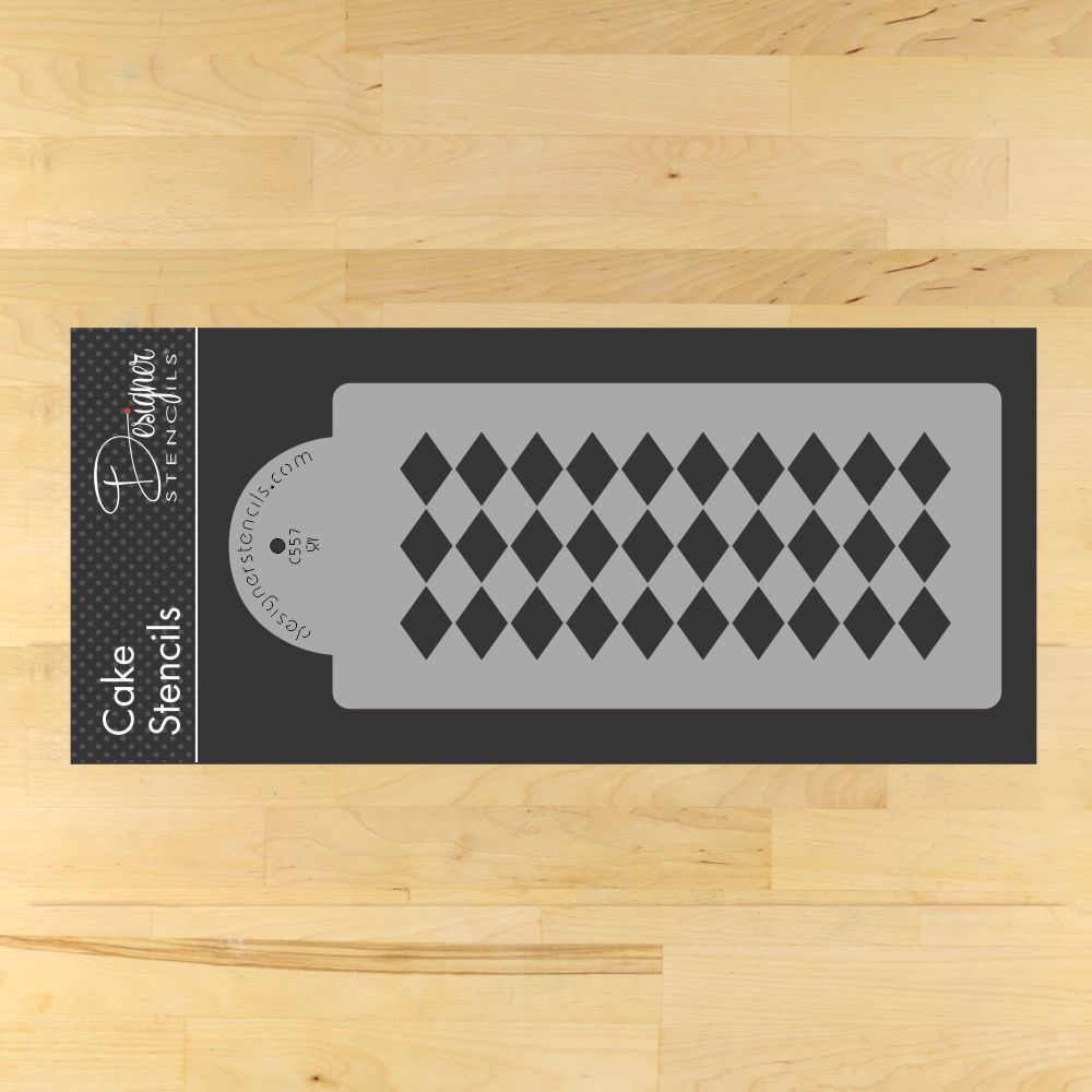 Harlequin Cookie Stencil Side by Designer Stencils small diamonds