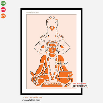 Premium Art MDF Laser Cutting Dnyaneshwar Vitthal (12x18)