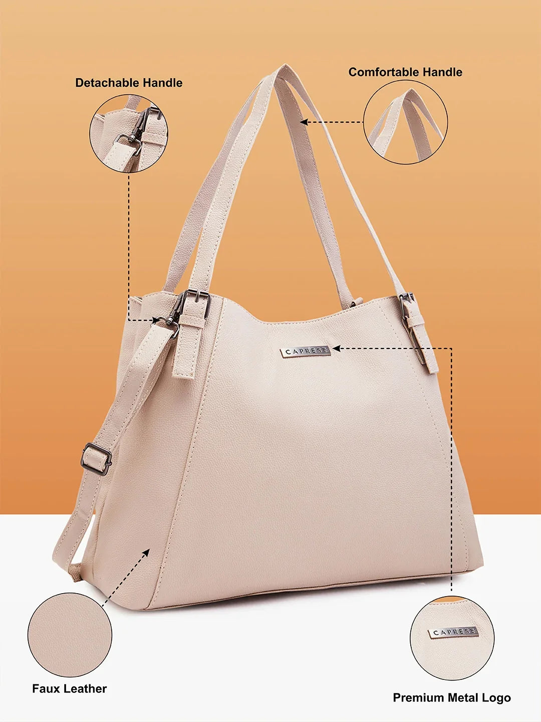 Caprese Coco Large Clay Satchel Bag