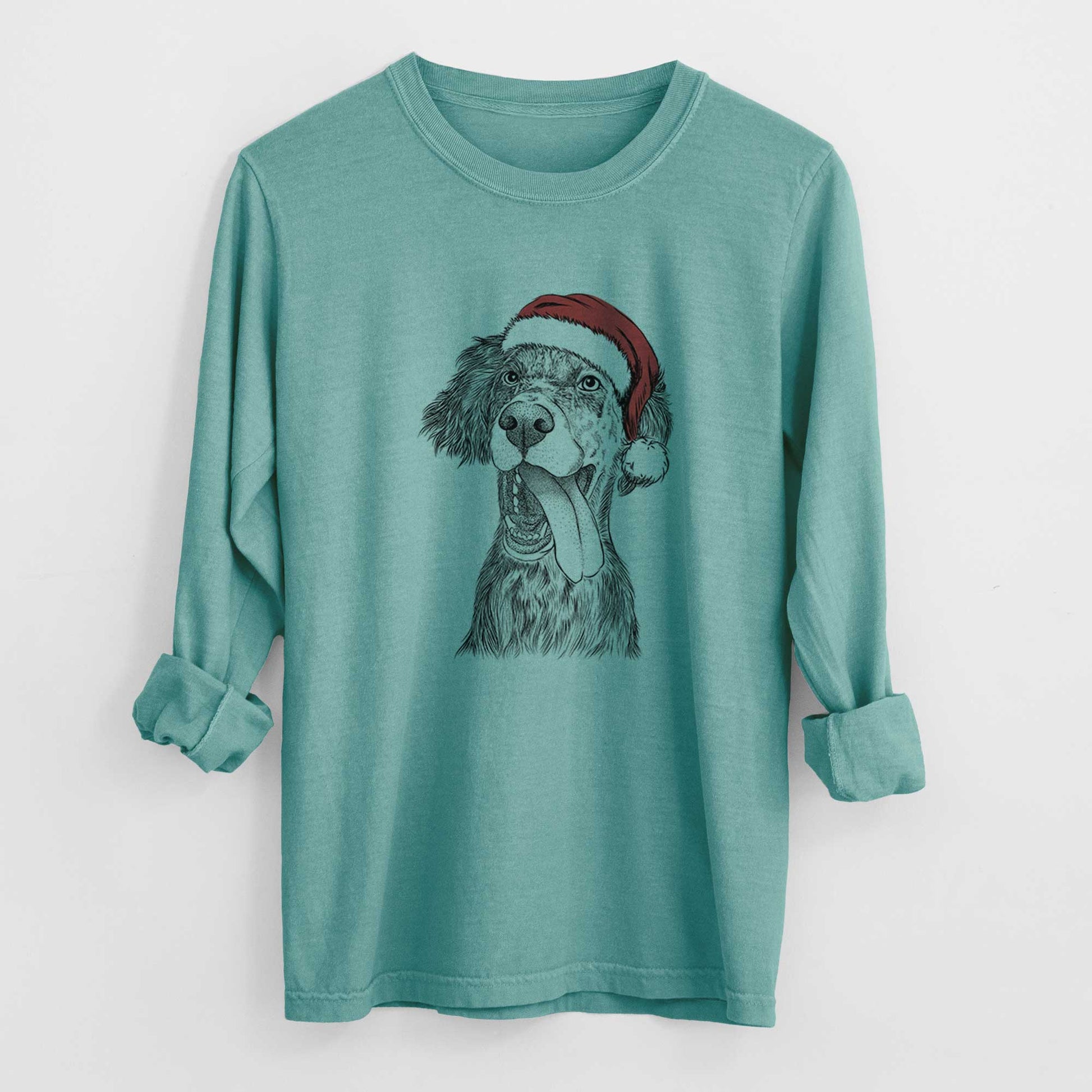 Santa Renly the English Setter - Heavyweight 100% Cotton Long Sleeve