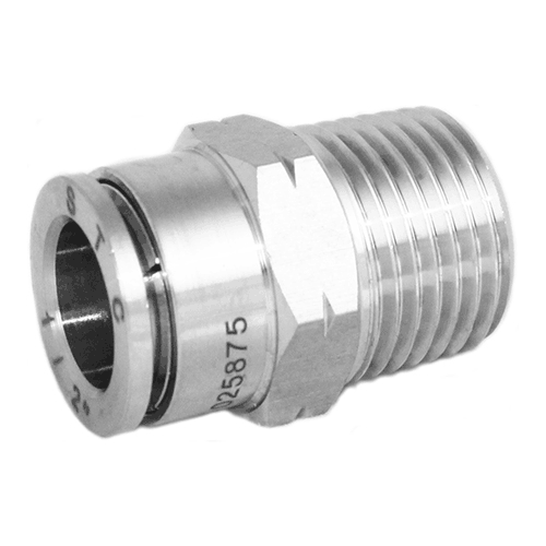 MCS 4 M5 W 316 Stainless Steel Male Connector Push In Fitting