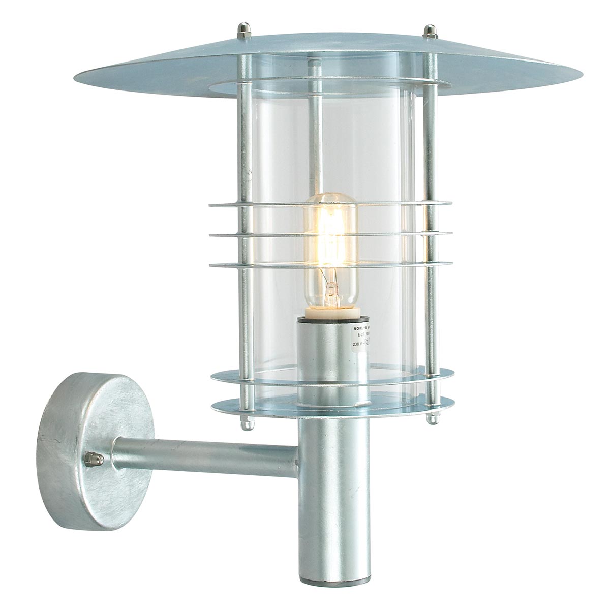 Norlys Stockholm 1 Light Grande Wall Lantern - Galvanised ST1-G-GAL