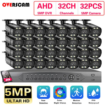 Devoccvo 32CH 5MP CCTV Camera , Advanced HD security system monitoring up to 32 channels with high-resolution cameras.
