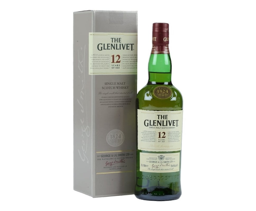 Glenlivet 12 Year Old Single Malt Whiskey 700ml - Old Bottling