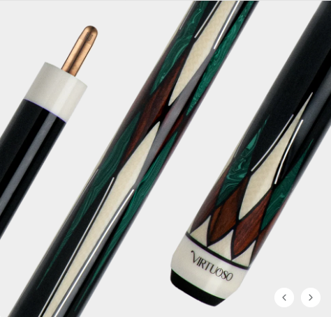 Virtuoso Black/Cocobolo and Green CRM Carom Cue by Predator