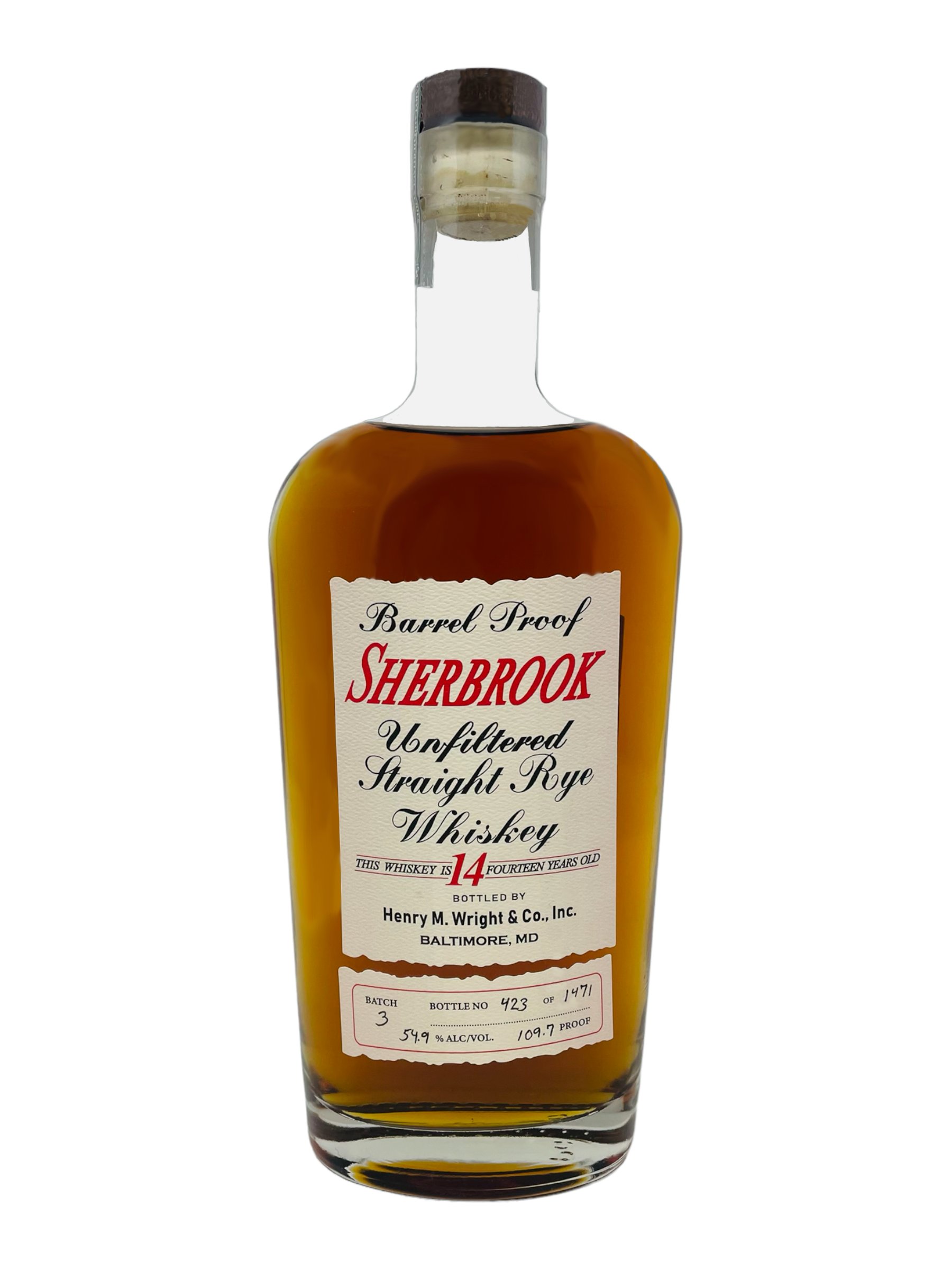 Maryland Heritage Series Sherbrook 14-Year Straight Rye Whiskey