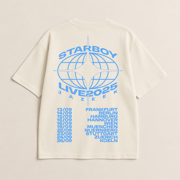 Starboy Tour T-Shirt Cremeweiß Hellblau