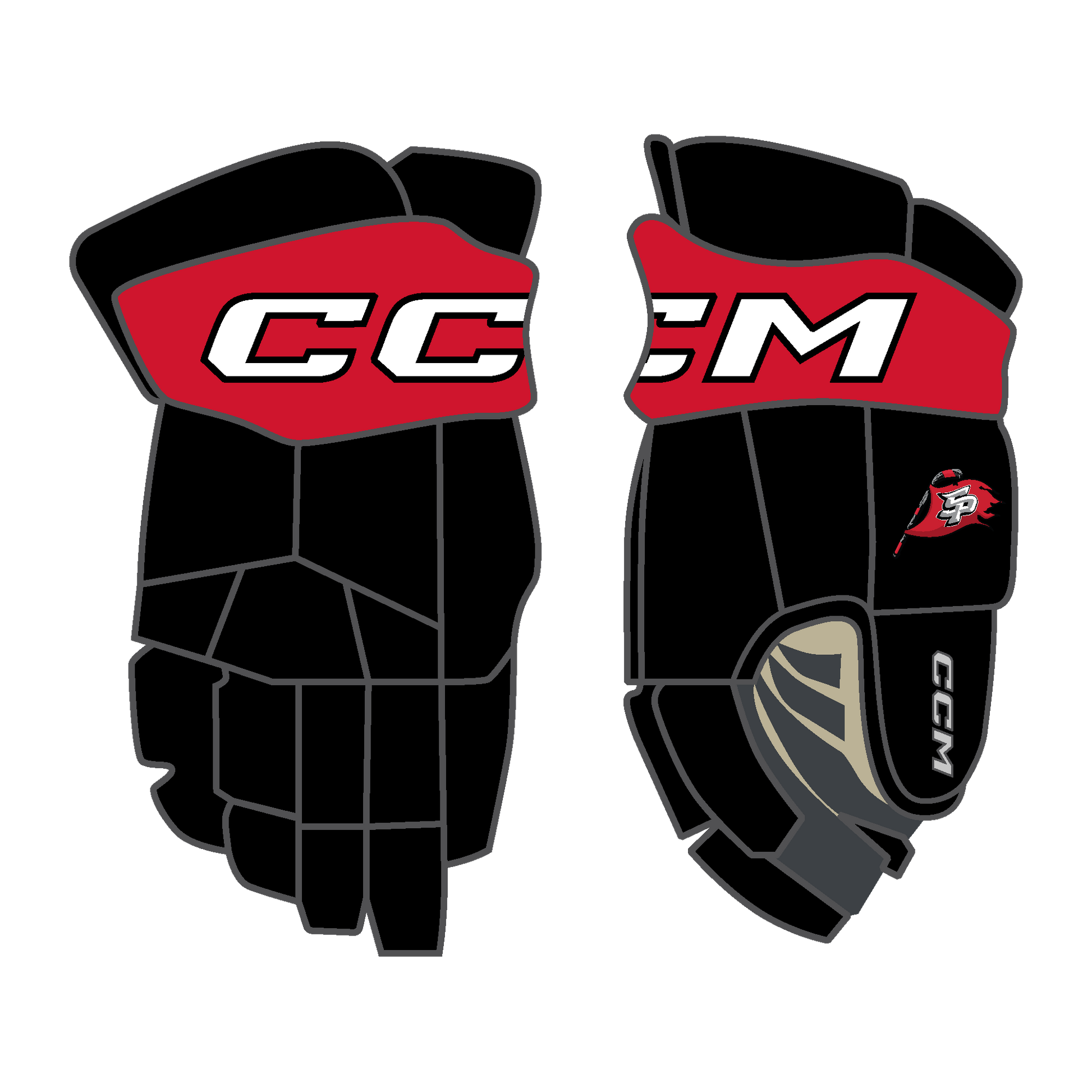 South Pittsburgh Rebellion CCM 85C Custom Gloves Youth