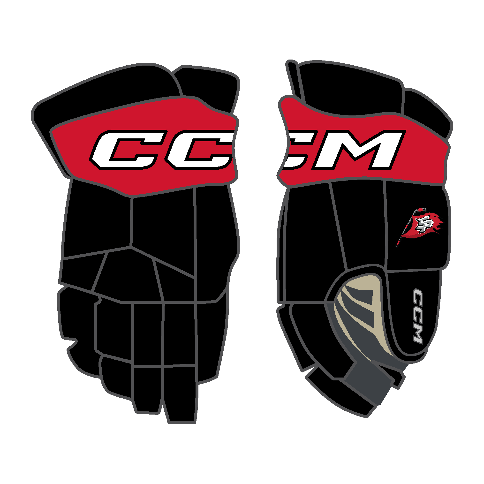 South Pittsburgh Rebellion CCM 85C Custom Gloves Youth
