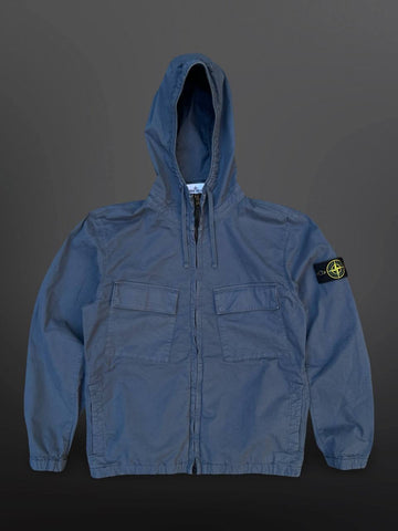 Stone Island Supima Cotton Twill Strech TC Efterårsjakke Windbreaker M Medium Navy Blå 801542610