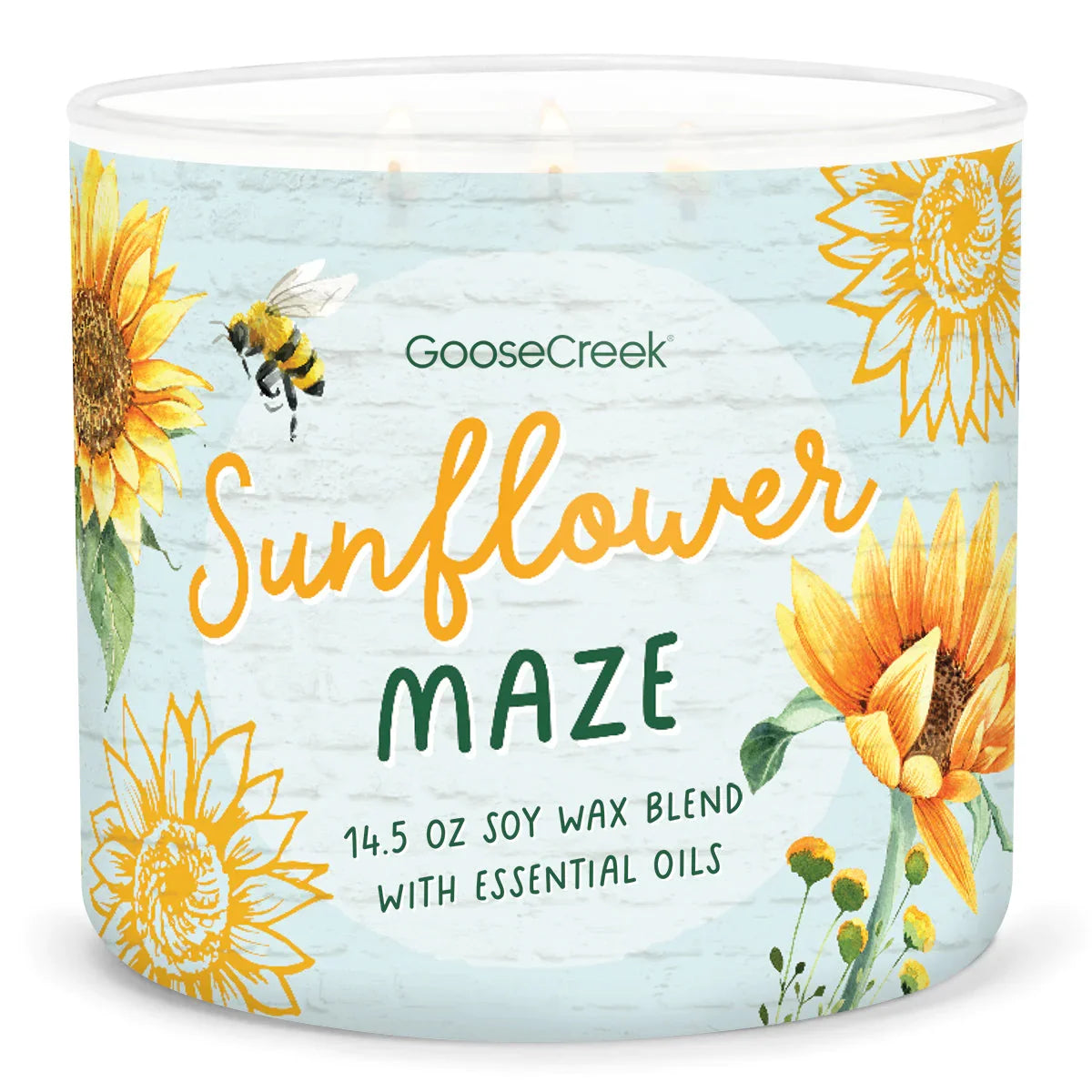 SUNFLOWER MAZE Large 3-Wick Jar Candle - Goose Creek Candle