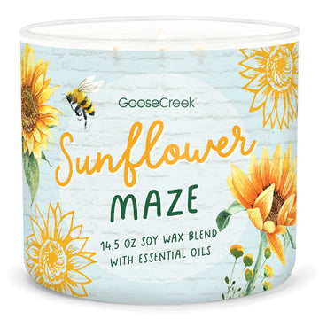 SUNFLOWER MAZE Large 3-Wick Jar Candle - Goose Creek Candle