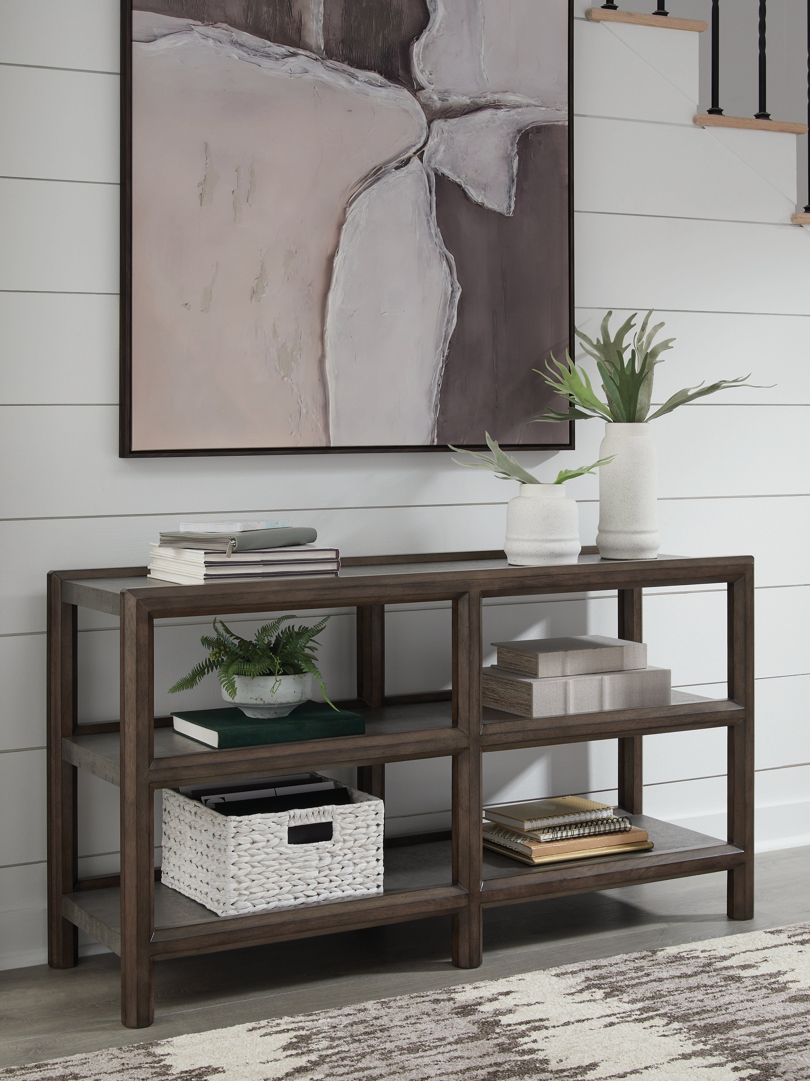 Orange Furniture Outlet - Ashley Furniture - Kallenny Sofa Table - Sofa Table / Brown/Gray - T669-4