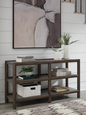 Orange Furniture Outlet - Ashley Furniture - Kallenny Sofa Table - Sofa Table / Brown/Gray - T669-4