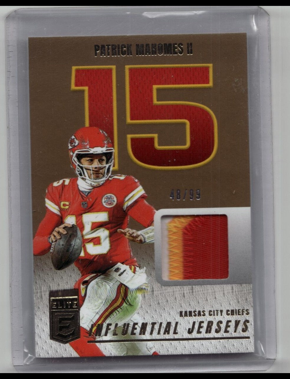 2025 Donruss Elite PATRICK MAHOMES Influential Jerseys 3 COLOR PATCH # /99