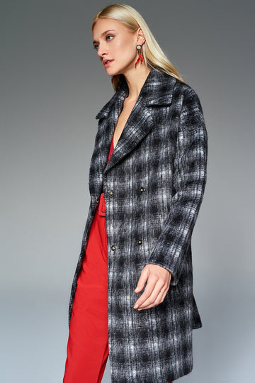 3550073 Anthracite-White Check Coat