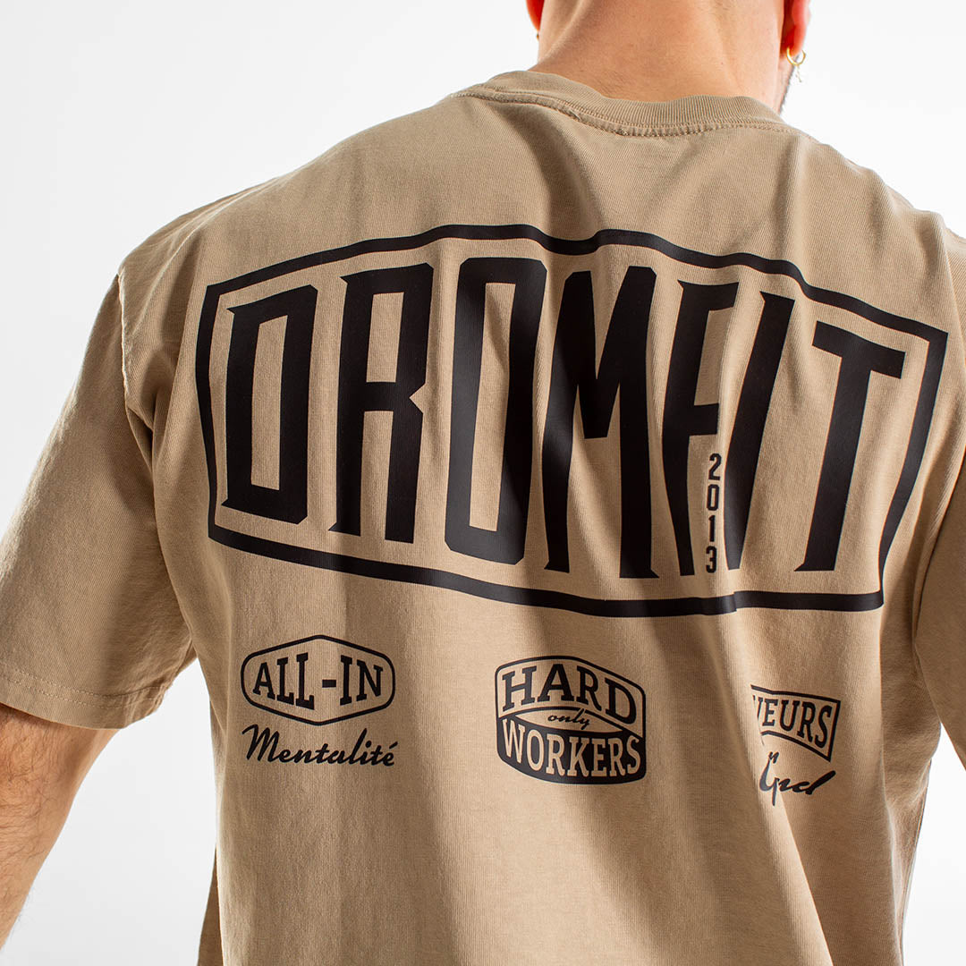 T-shirt Oversize Heavy Faded Unisexe | Route 66 | Khaki