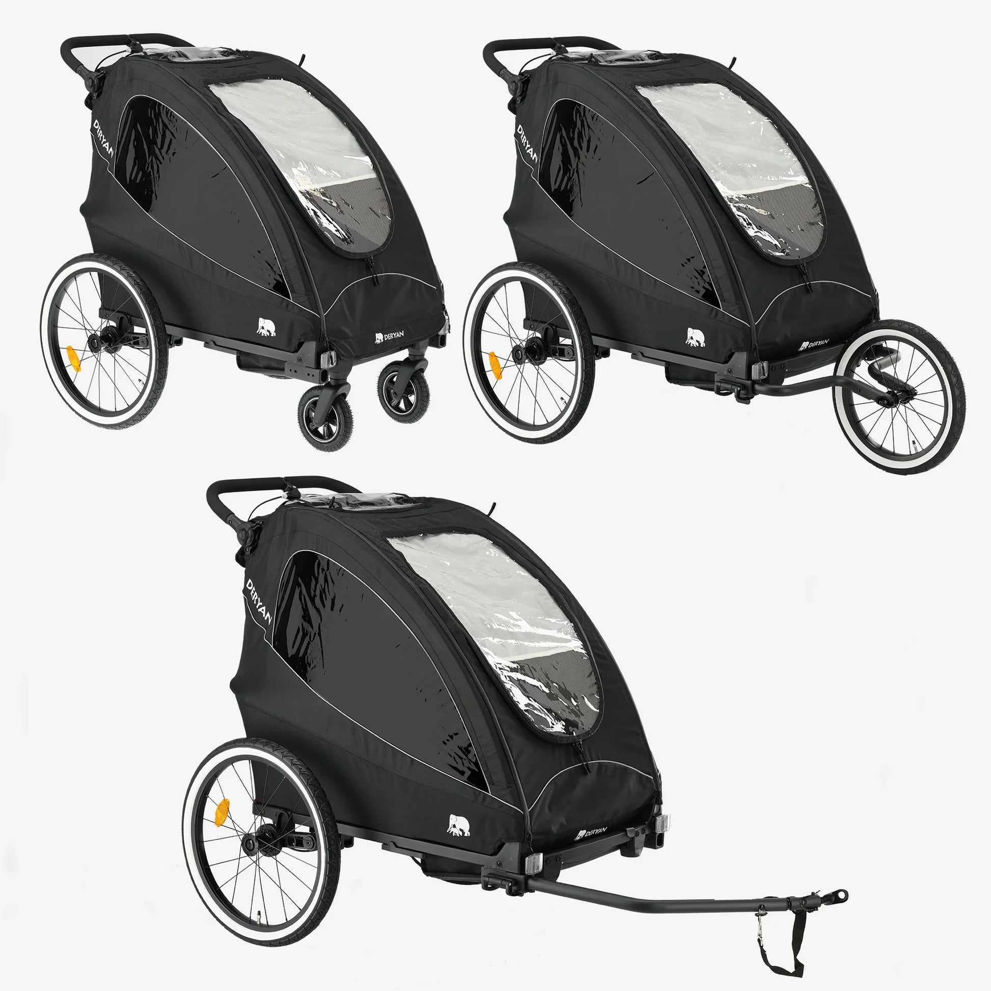 Deryan – Kinderwagen – Jogging-Kinderwagen Schwarz