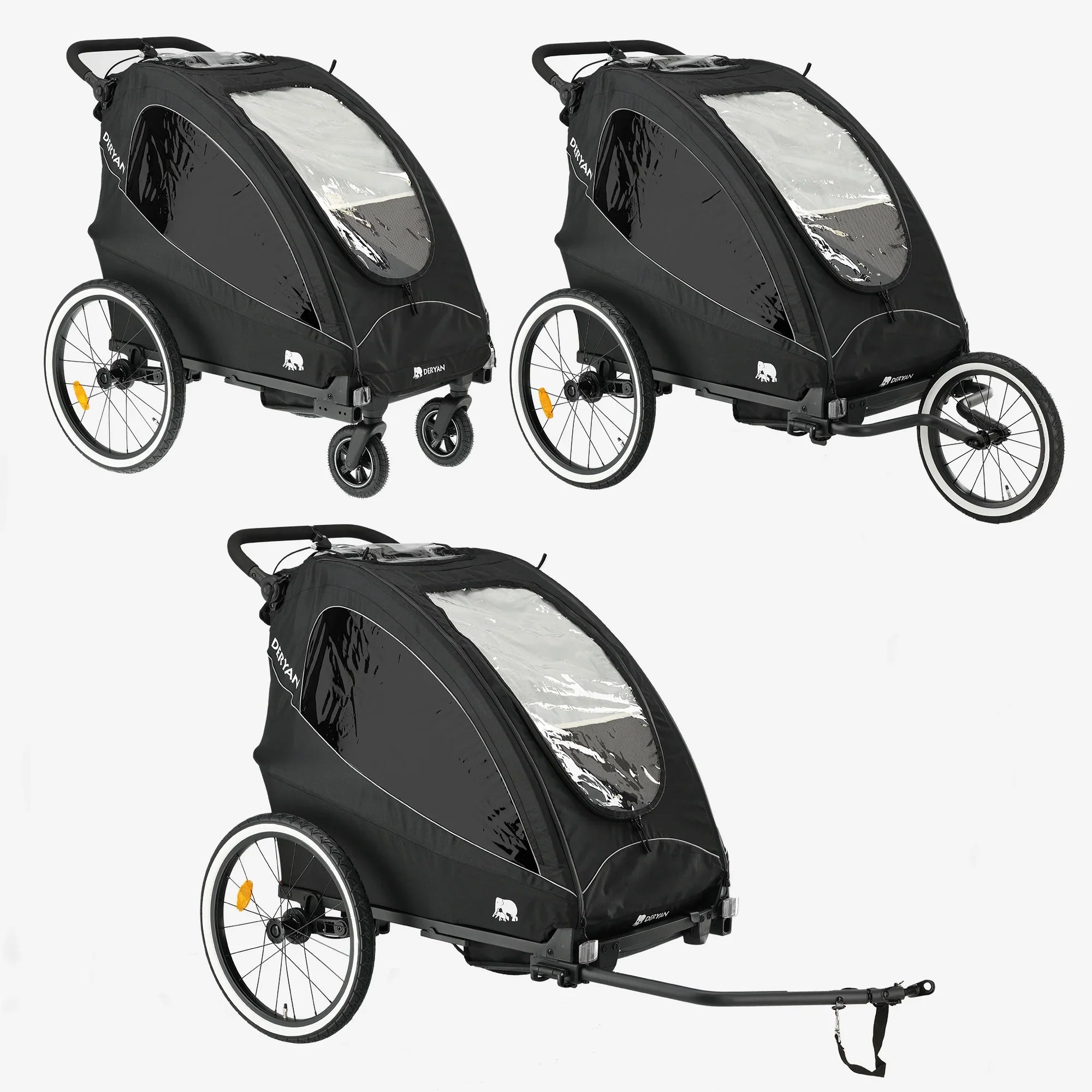 Deryan – Kinderwagen – Jogging-Kinderwagen Schwarz